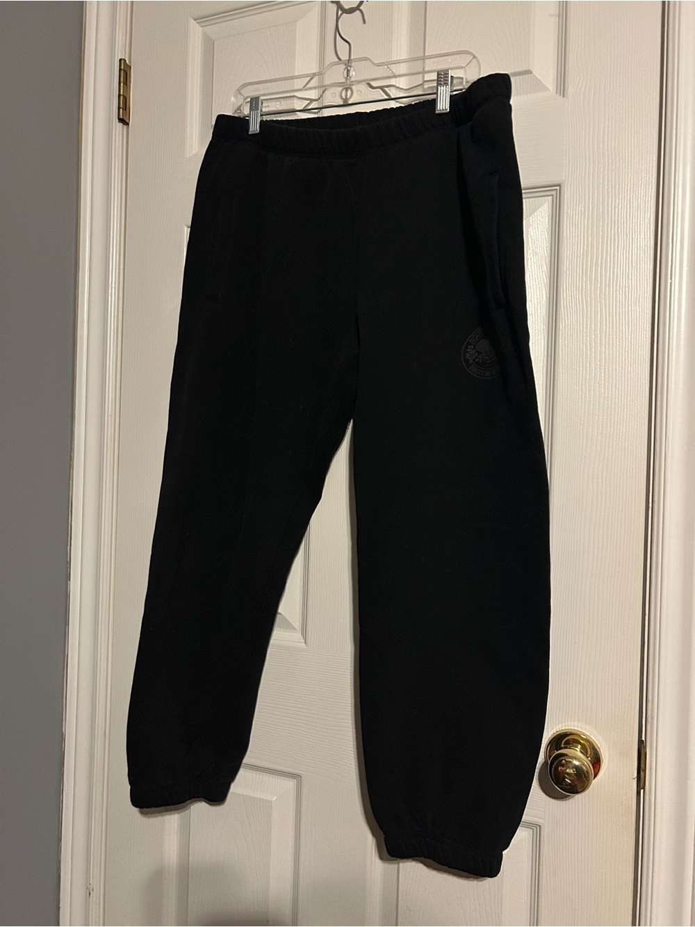 Roots Black Jogger Sweatpants with Elastic Cuffs